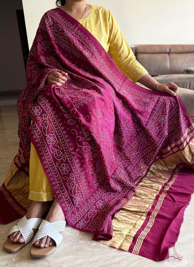 Silk Pink Traditional Wear Printed Dupatta